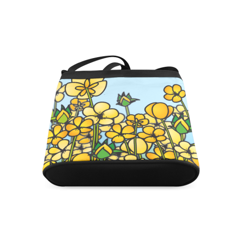 buttercup flower field yellow floral arrangement Crossbody Bags (Model 1613)