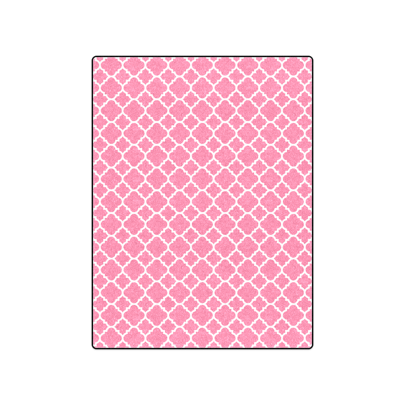pink white quatrefoil classic pattern Blanket 50"x60"
