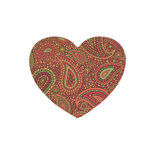 red paisley mosaic pattern Heart-shaped Mousepad