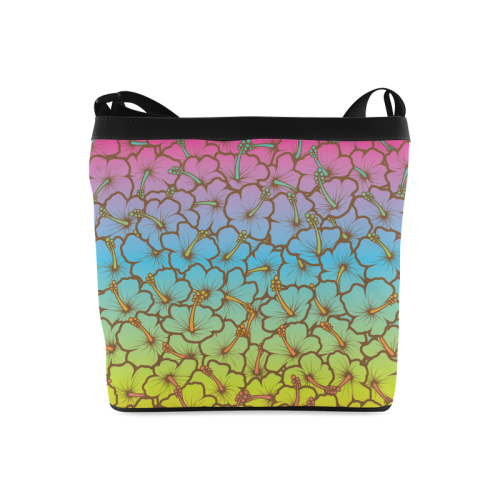 rainbow hibiscus flowers Crossbody Bags (Model 1613)