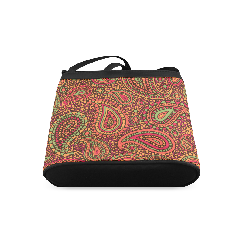 red paisley mosaic pattern Crossbody Bags (Model 1613)