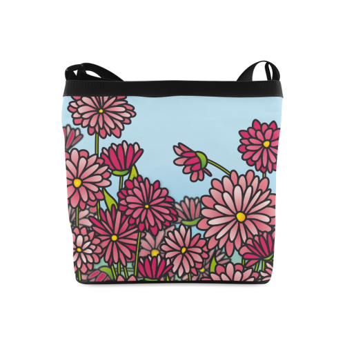 chrysantenum flower field pink floral Crossbody Bags (Model 1613)