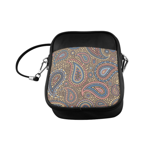 yellow blue pink paisley mosaic pattern Sling Bag (Model 1627)