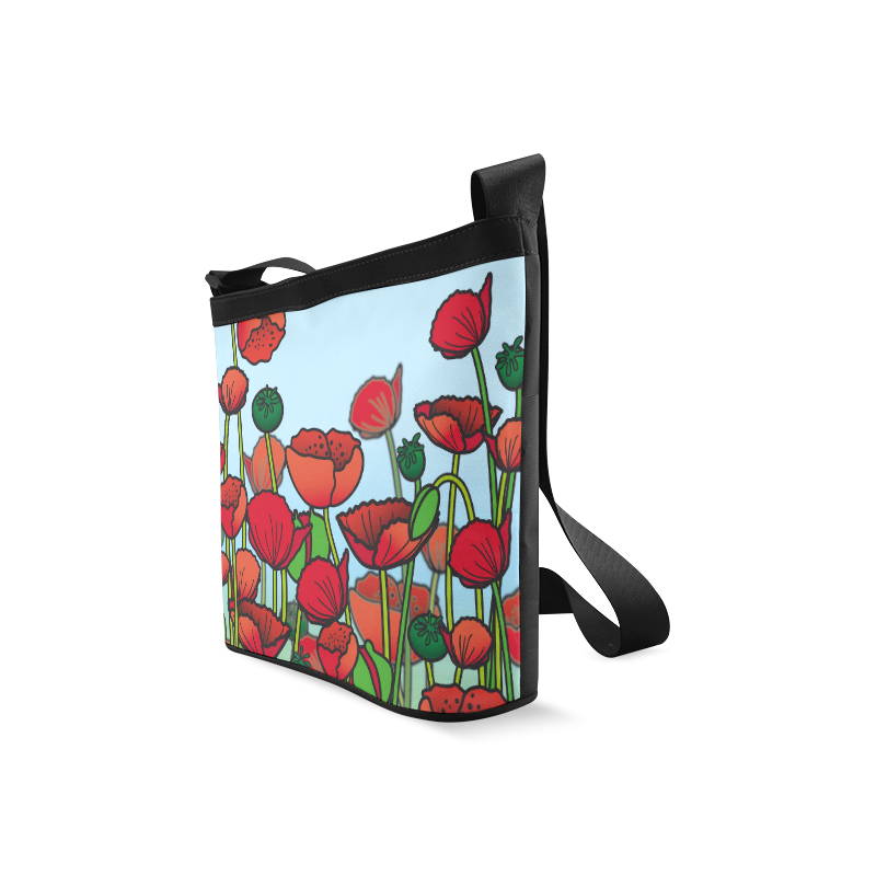 field of poppy flowers red floral Crossbody Bags (Model 1613)