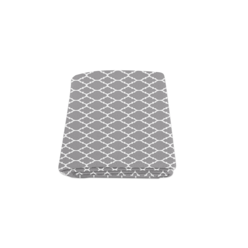 grey white quatrefoil classic pattern Blanket 50"x60"