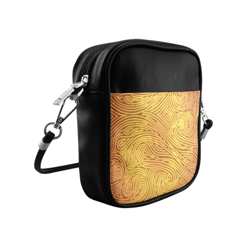 gold leaf abstract pattern Sling Bag (Model 1627)