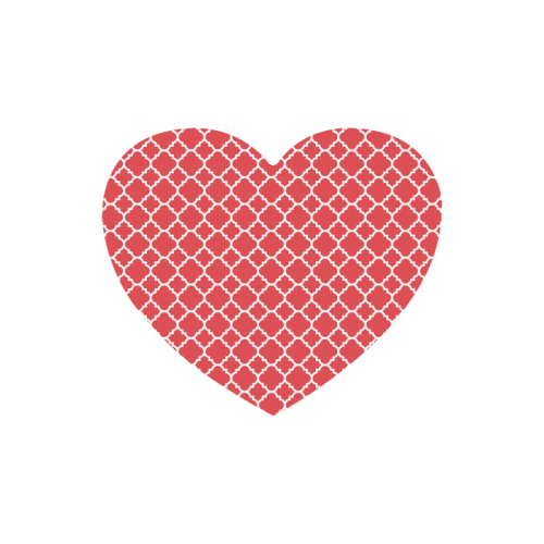 red white quatrefoil classic pattern Heart-shaped Mousepad