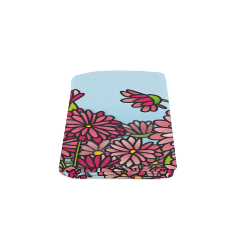 chrysantenum flower field pink floral Blanket 50"x60"