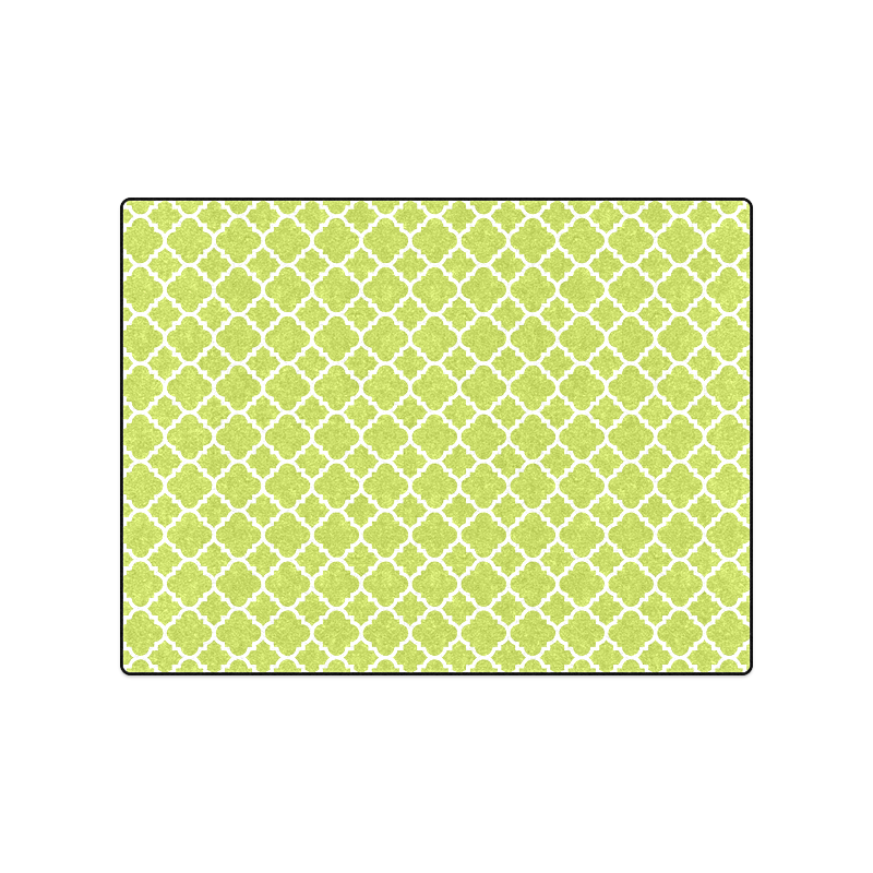 spring green white quatrefoil classic pattern Blanket 50"x60"