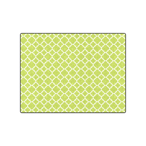 spring green white quatrefoil classic pattern Blanket 50"x60"
