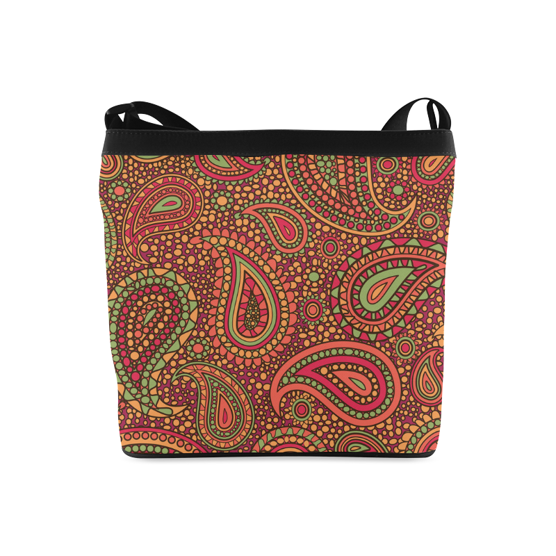 red paisley mosaic pattern Crossbody Bags (Model 1613)
