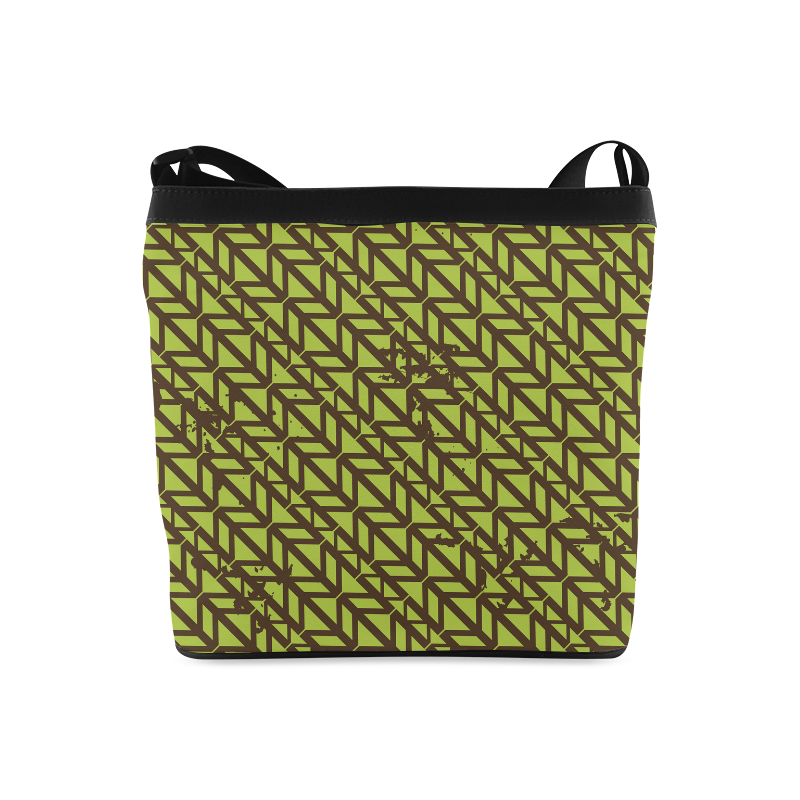 green geometric pattern Crossbody Bags (Model 1613)