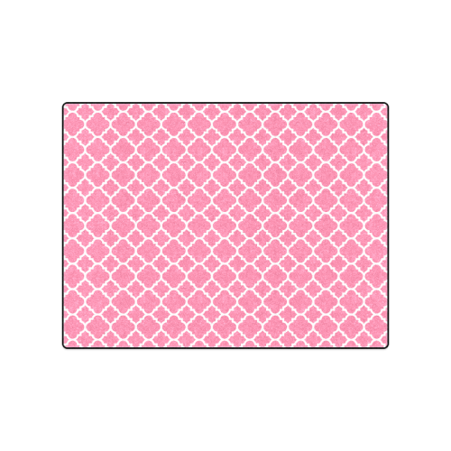 pink white quatrefoil classic pattern Blanket 50"x60"