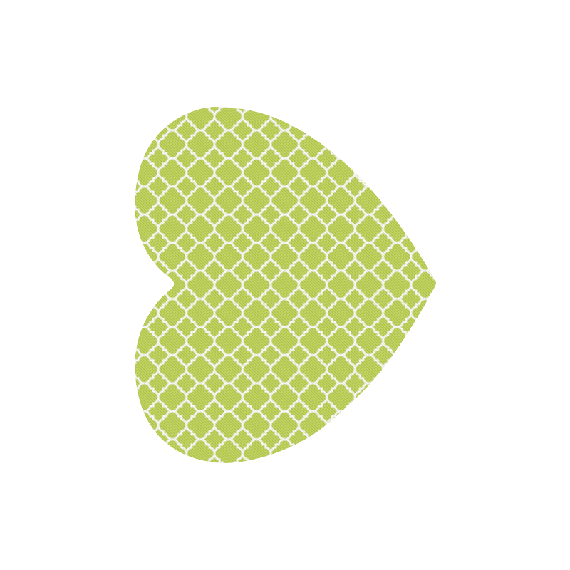 spring green white quatrefoil classic pattern Heart-shaped Mousepad