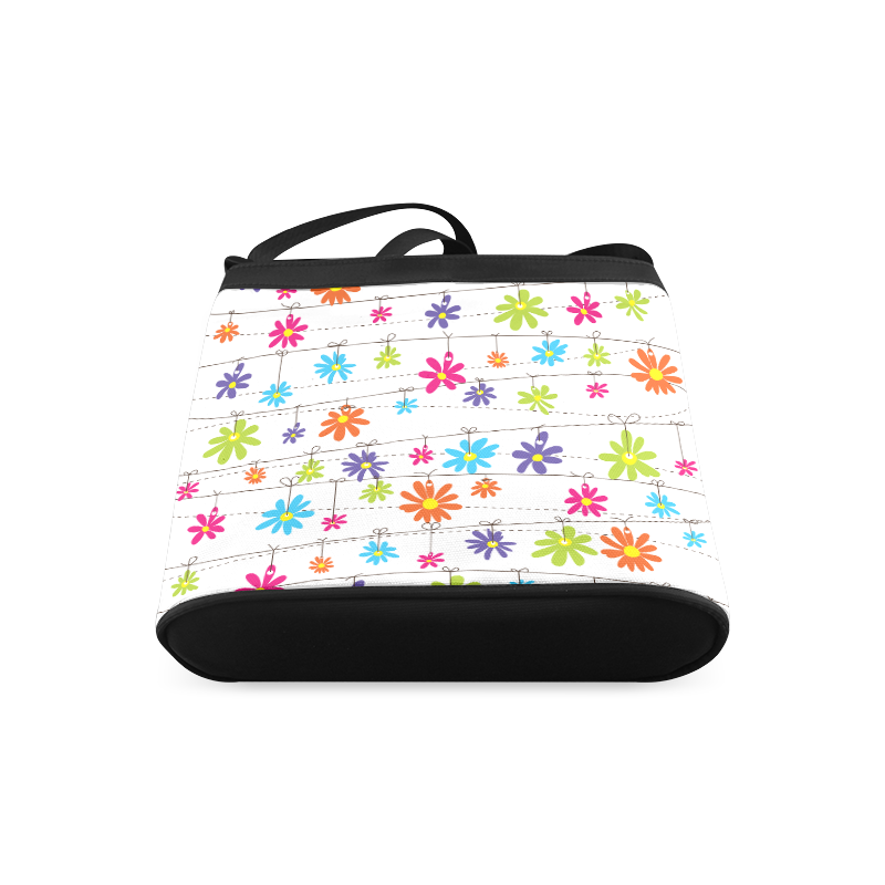 colorful flowers hanging on lines Crossbody Bags (Model 1613)