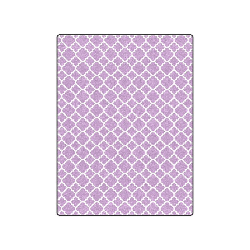 purple lilac white quatrefoil classic pattern Blanket 50"x60"