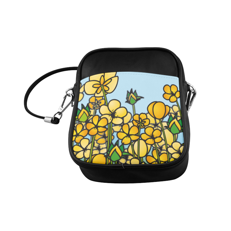 buttercup flower field yellow floral arrangement Sling Bag (Model 1627)