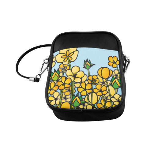 buttercup flower field yellow floral arrangement Sling Bag (Model 1627)