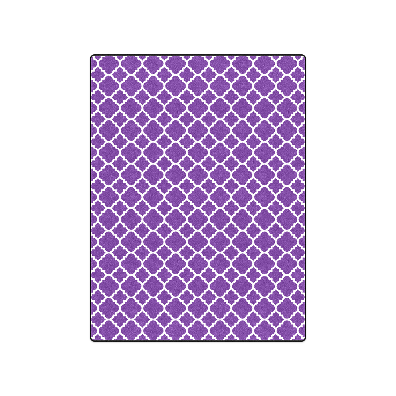 royal purple white quatrefoil classic pattern Blanket 50"x60"