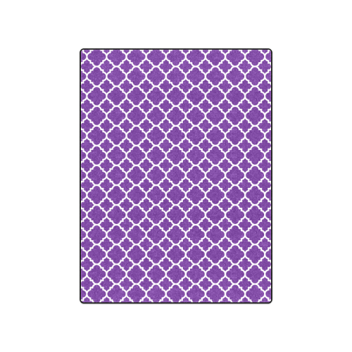royal purple white quatrefoil classic pattern Blanket 50"x60"