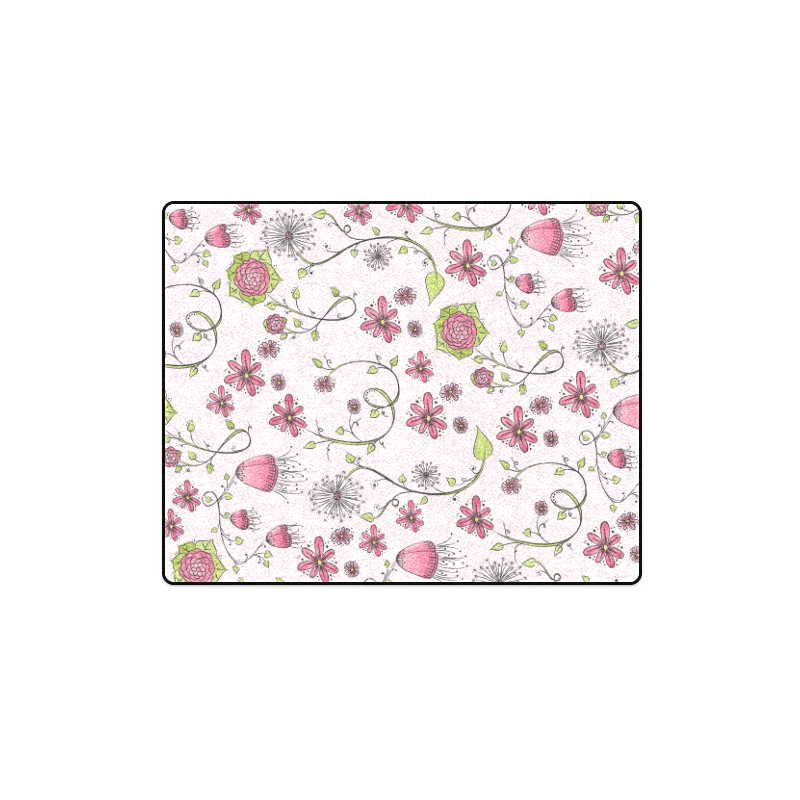 pink fantasy doodle flower pattern Blanket 40"x50"