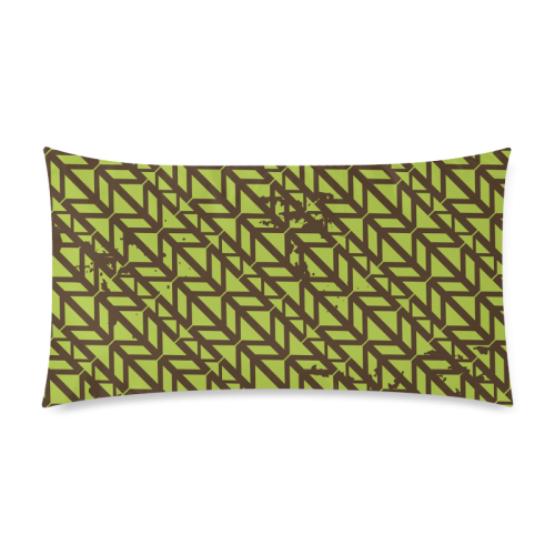 green geometric pattern Rectangle Pillow Case 20"x36"(Twin Sides)