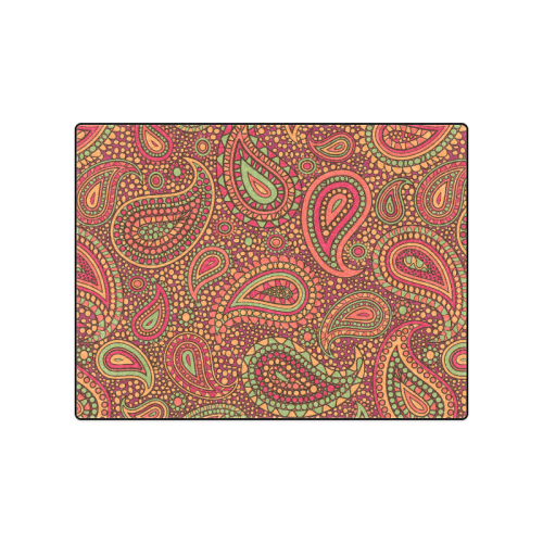 red paisley mosaic pattern Blanket 50"x60"