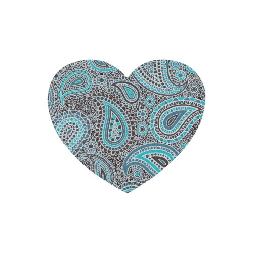 blue paisley mosaic design Heart-shaped Mousepad
