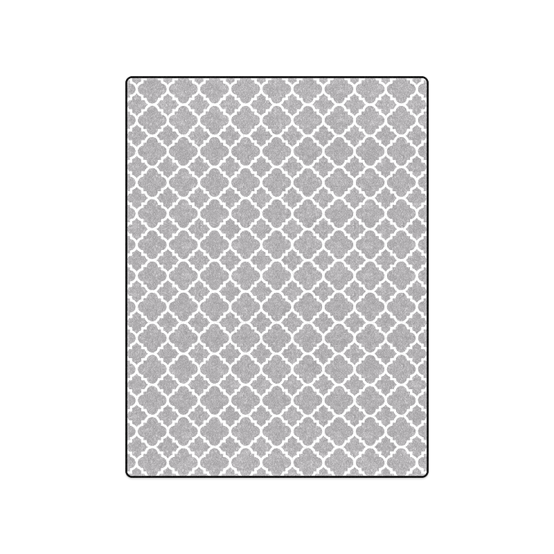 grey white quatrefoil classic pattern Blanket 50"x60"