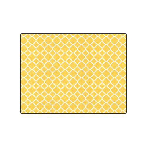 sunny yellow white quatrefoil classic pattern Blanket 50"x60"