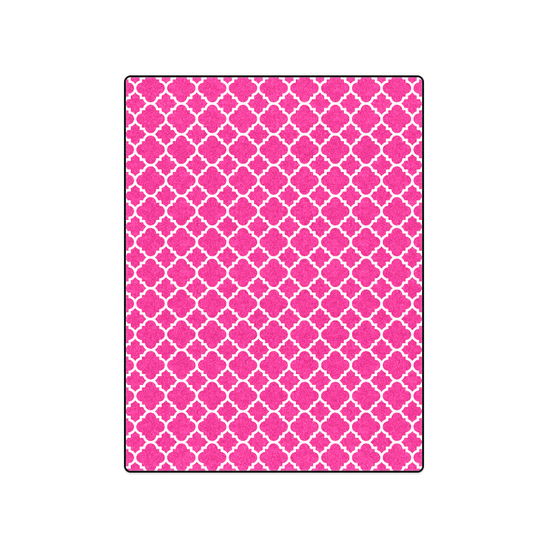 hot pink white quatrefoil classic pattern Blanket 50"x60"
