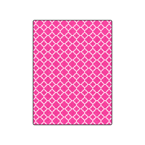 hot pink white quatrefoil classic pattern Blanket 50"x60"