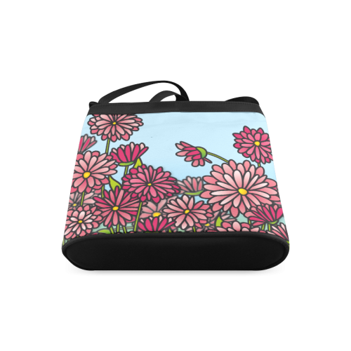 chrysantenum flower field pink floral Crossbody Bags (Model 1613)