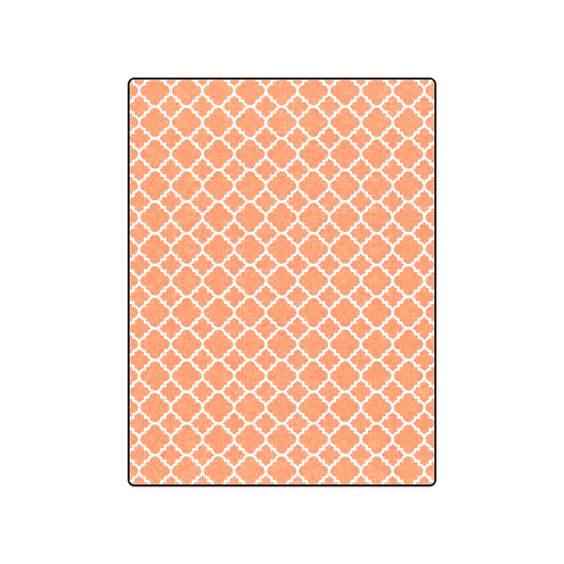orange white quatrefoil classic pattern Blanket 50"x60"