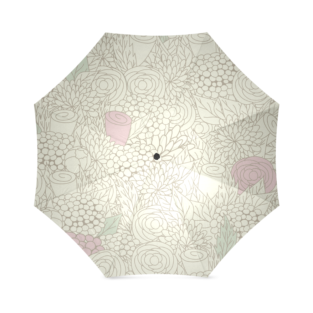 vintage flower pattern Foldable Umbrella (Model U01)