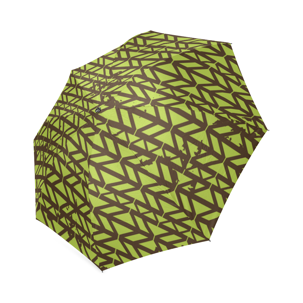 green geometric pattern Foldable Umbrella (Model U01)