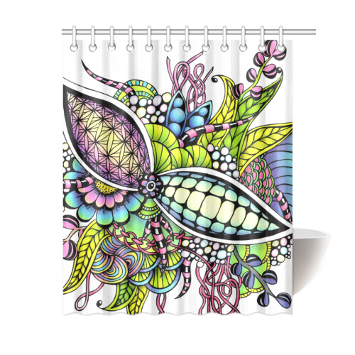 Bright fantasy flower in bright colors Shower Curtain 60"x72"