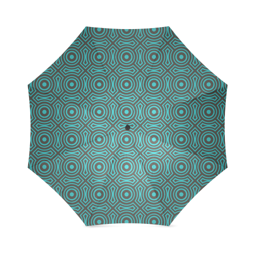blue geometric pattern Foldable Umbrella (Model U01)
