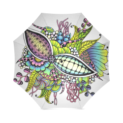 Bright fantasy flower in bright colors Foldable Umbrella (Model U01)