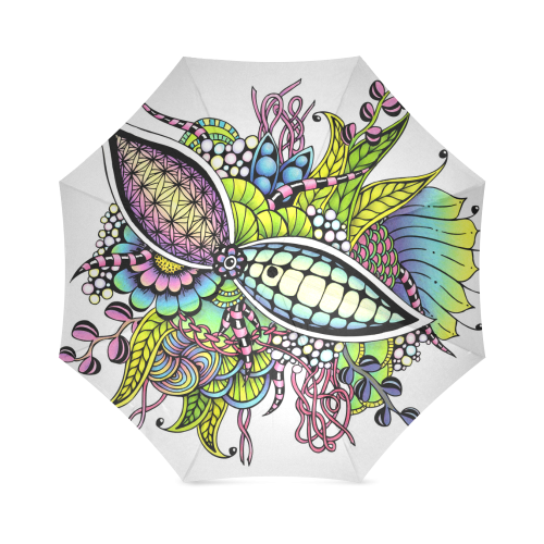 Bright fantasy flower in bright colors Foldable Umbrella (Model U01)