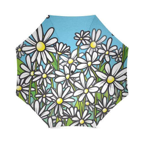 white daisy field flowers Foldable Umbrella (Model U01)