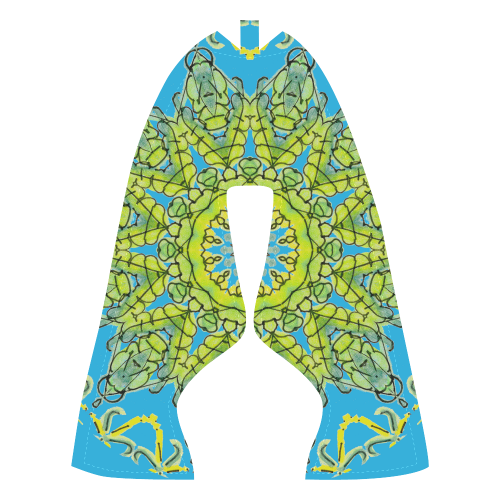 Lime Green Yellow Leaves Star Matrix Mandala Aqua Men’s Running Shoes (Model 020)