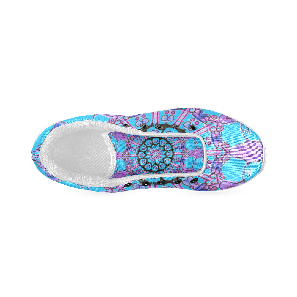 Violet Purple Beads, Jewels, Flowers Mandala Aqua Men’s Running Shoes (Model 020)