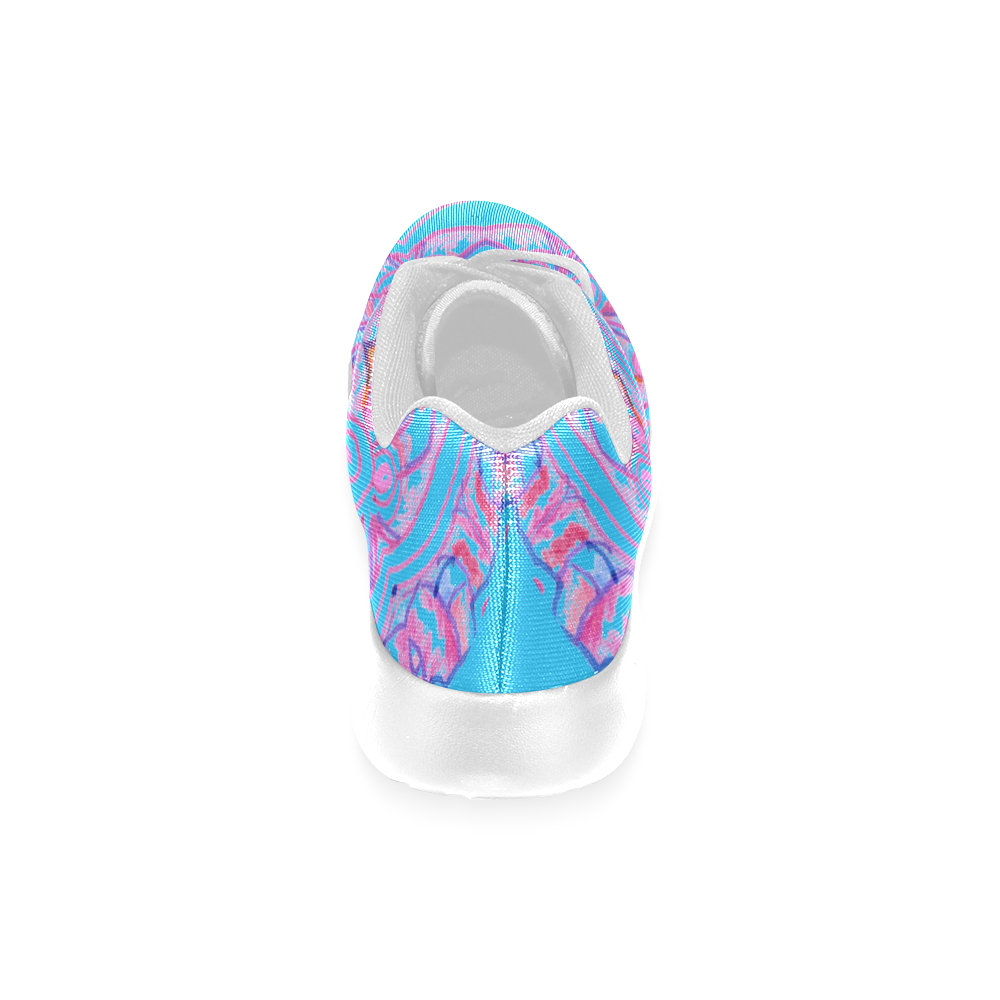 Pink Blue Ribbons, Flowers Valentangle Mandala Aqua Men’s Running Shoes (Model 020)