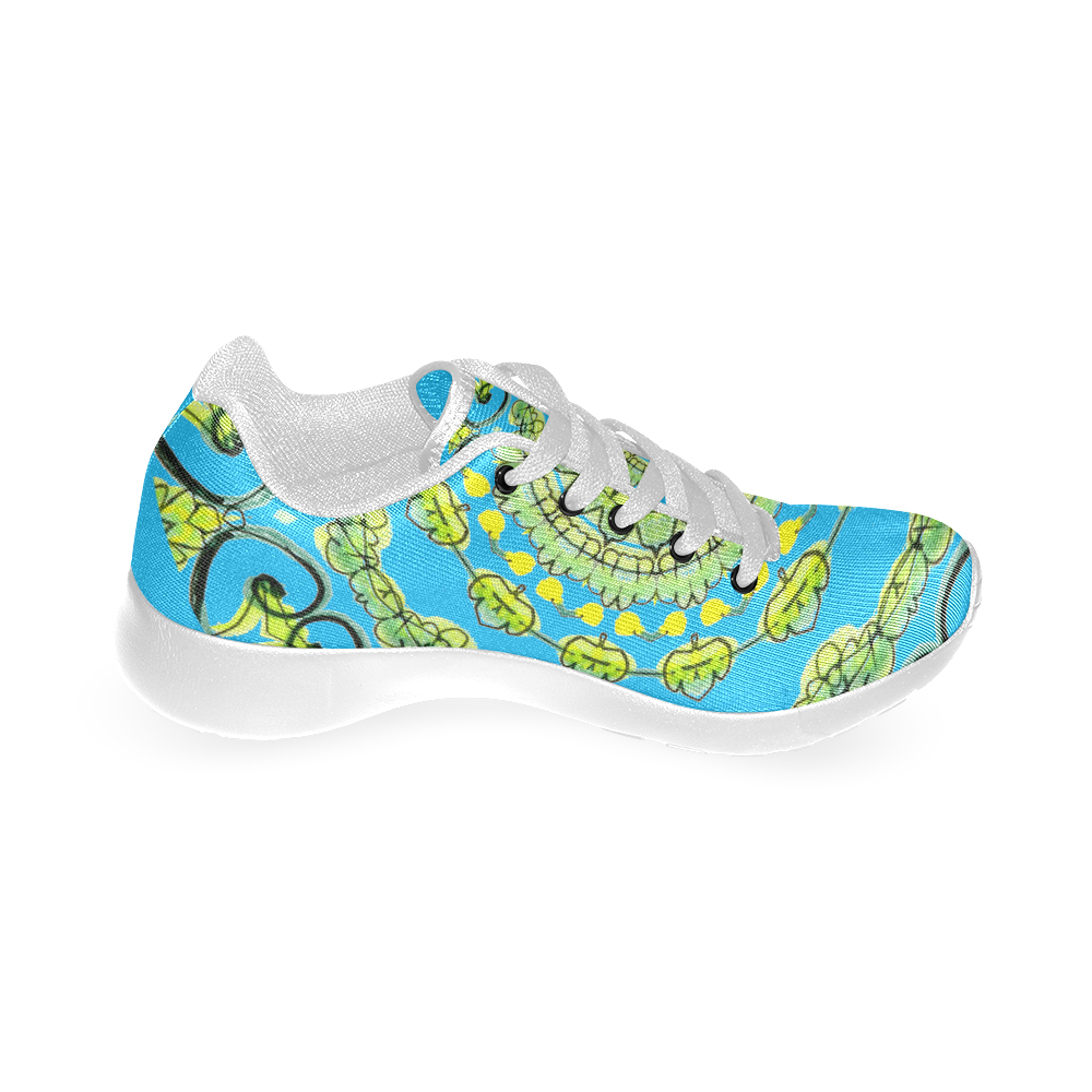 Green Lace Flowers, Leaves Mandala Design Aqua Men’s Running Shoes (Model 020)