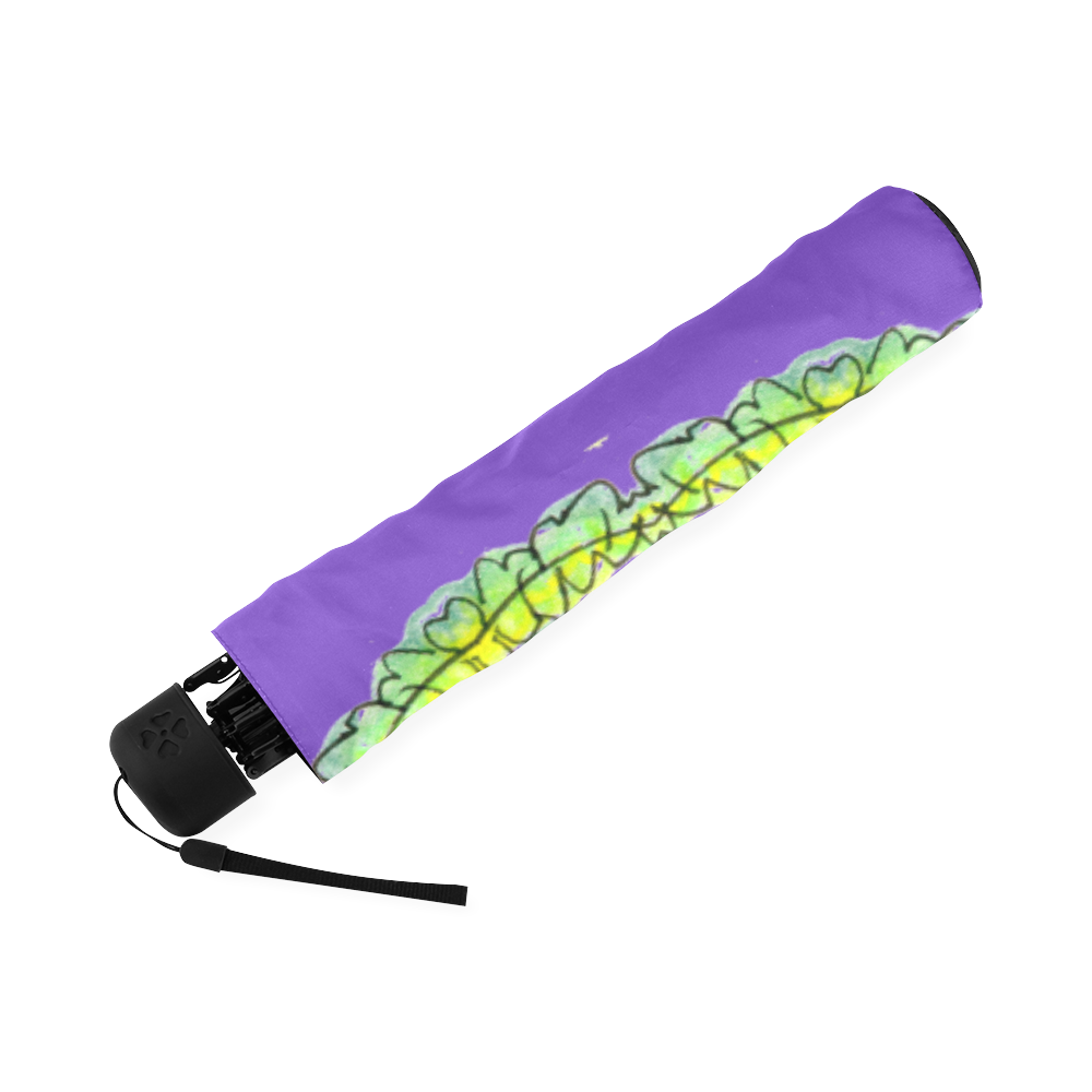 Lights Leaves Opera Green Flowers Theater Mandala Purple Foldable Umbrella (Model U01)