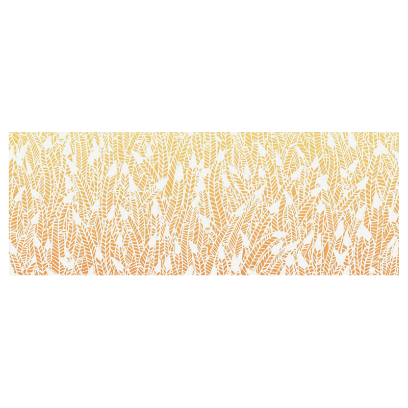 yellow orange ombre feather pattern white Travel Mug (Silver) (14 Oz)