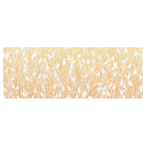 yellow orange ombre feather pattern white Travel Mug (Silver) (14 Oz)