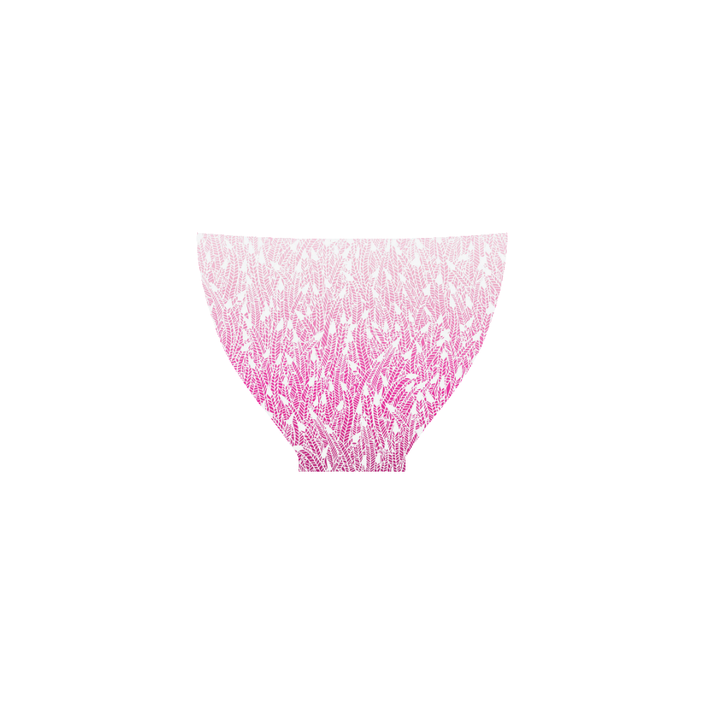 pink ombre feathers pattern white Custom Bikini Swimsuit