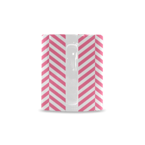 pink and white classic chevron pattern White Mug(11OZ)